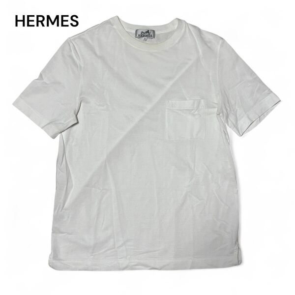 HERMES エルメス Hロゴ ポケット Tシャツ S