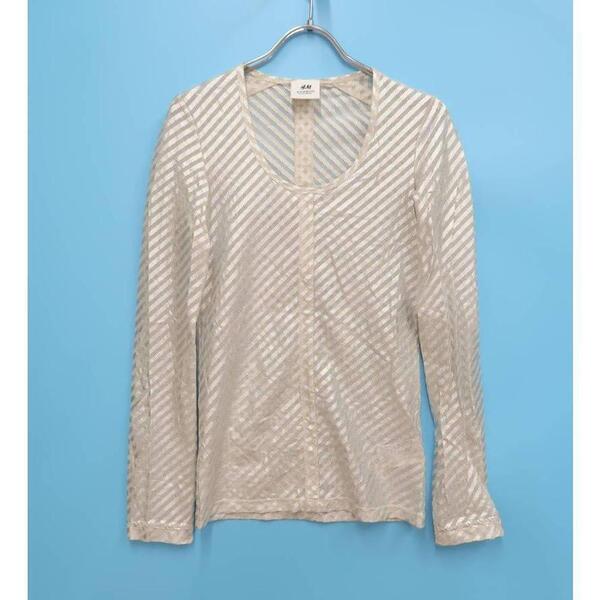 H&M STUDIO エイチ&エム シアーメタリックメッシュトップス