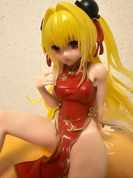 o LOVEる ダークネス フィギュア 金色の闇 チャイナドレス リペイント陰影アイボリー 瞳レジン硬化つや消し光沢コーティング
