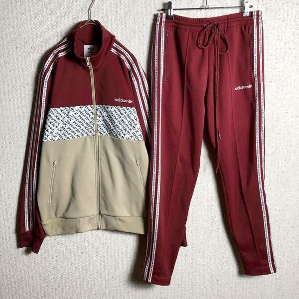 【激レア】adidas× UNITED ARROWSジャージ上下セットアップ Lサイズ トラックジャケット アディダス ユナイテッドアローズ 赤 ベージュ