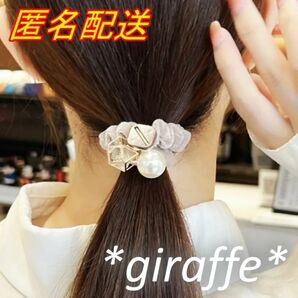 E471 匿名配送 ヘアゴム チャームつきヘアゴム ベージュ クマ 髪ゴム シュシュ ヘアアクセサリー 一つ結び まとめ髪 ハーフアップ