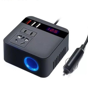 インバーター◇車載用 乗用車など◇12Vシガーソケット◇USB 5v急速充電&AC110V コンセント 変換