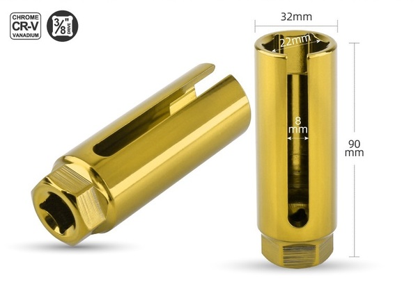 訳あり品 カラーO2センサーソケットレンチ◇スリット幅8mm ◇差込角3/8 (9.5mm)