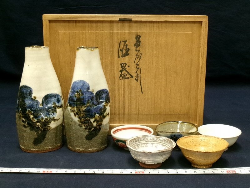 ♦京焼 清水六兵衛窯 色変わり酒器 小盃五種 黄瀬戸 唐津 赤絵九谷 共箱骨董品 Yahoo!オークション -「清水六兵衛窯」の落札相場・落札価格