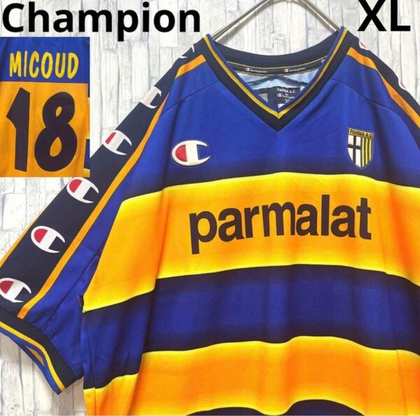 Champion チャンピオン イタリア セリエA FCパルマ ジョアン ミクー ゲームシャツ ユニフォーム サイズXL ワッペン 半袖 02-03 イタリア製