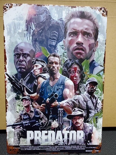 再販│映画プレデター│アーノルド│レトロムービーブリキ看板│メタルサイン│アメリカン海外雑貨│ガレージ、店舗│インポート品