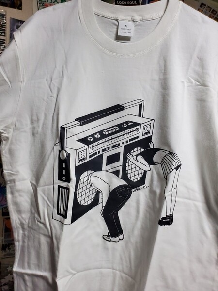 新品│音楽人間│ユニークなスピーカーと男女│輸入Tシャツ│海外インポート品│海外サイズS(JP-L)│ホワイト│白│HIPHOP│ストリート