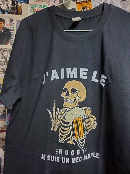新品│酒好きドクロ│スカル×ビール│輸入Tシャツ│海外インポート品│サイズL│ブラック│黒│HIPHOP│ストリート│呑み、居酒屋