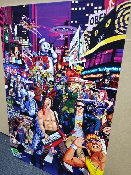 1ヶ所打痕有りのため格安出品│80s│80年代スター大集合│レトロブリキ看板│メタルサイン│アメリカン海外雑貨│ガレージ、店舗