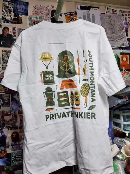 新品│アウトドア│両面プリント│キャンプ、釣り、登山│輸入Tシャツ│海外インポート品│海外サイズM(JP-XL)│白、ホワイト