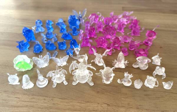 レア 当時物 ポケモン ミニフィギュア 消しゴム Pokemon ポケットモンスター クリア スケルトン 透明 初代 昭和 レトロ セット 90年代