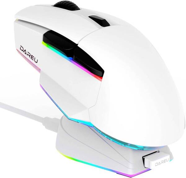 ゲーミングマウス ホワイト Bluetooth/2.4Ghzワイヤレス/USB有