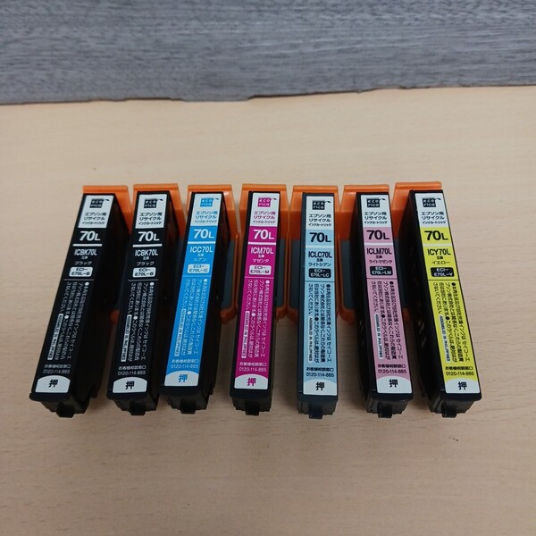 y071118k エコリカ ecorica 【互換品】エプソン EPSON IC6CL70L(BK/C/M/Y/LC/LM) さくらんぼ対応リサイクルインク 7本セット