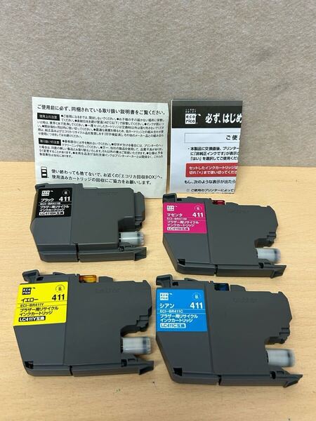 y072214a エコリカ ブラザー brother 【互換品】 インクカートリッジ 4色セット LC411 インク