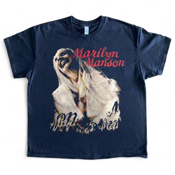 マリリン・マンソン 人気デザイン Tシャツ 黒 バンド Vintage".