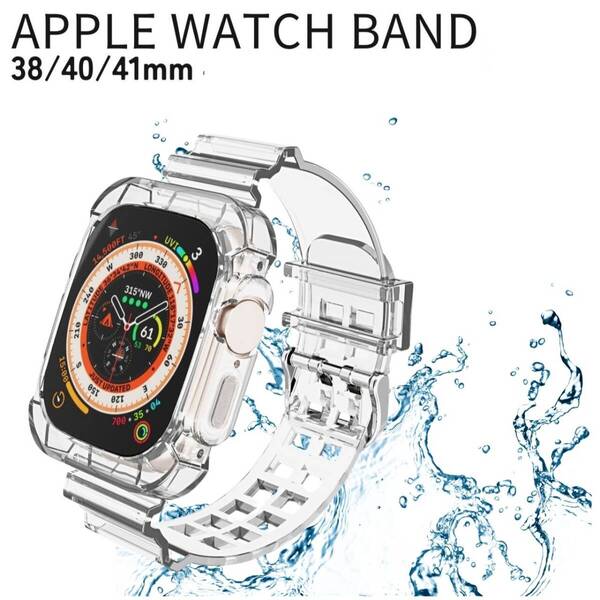 TPU クリア Watch 38mm ケース バンド Apple 40mm 41mm