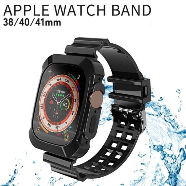 Apple ケース バンド 41mm TPU 40mm 38mm ブラック Watch