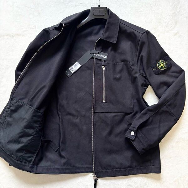 良品 STONE ISLAND ストーンアイランド ジャケット M ブラック 黒 ブルゾン タグ ロゴ ワッペン メンズ アウター 大人気 希少 レア