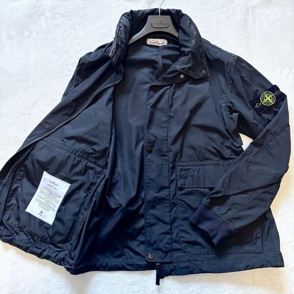 STONE ISLAND ストーンアイランド MICRO TWILL ジャケット ワッペン L ブラック 黒 ロゴ アウター ブルゾン 大人気 希少 レア V0029