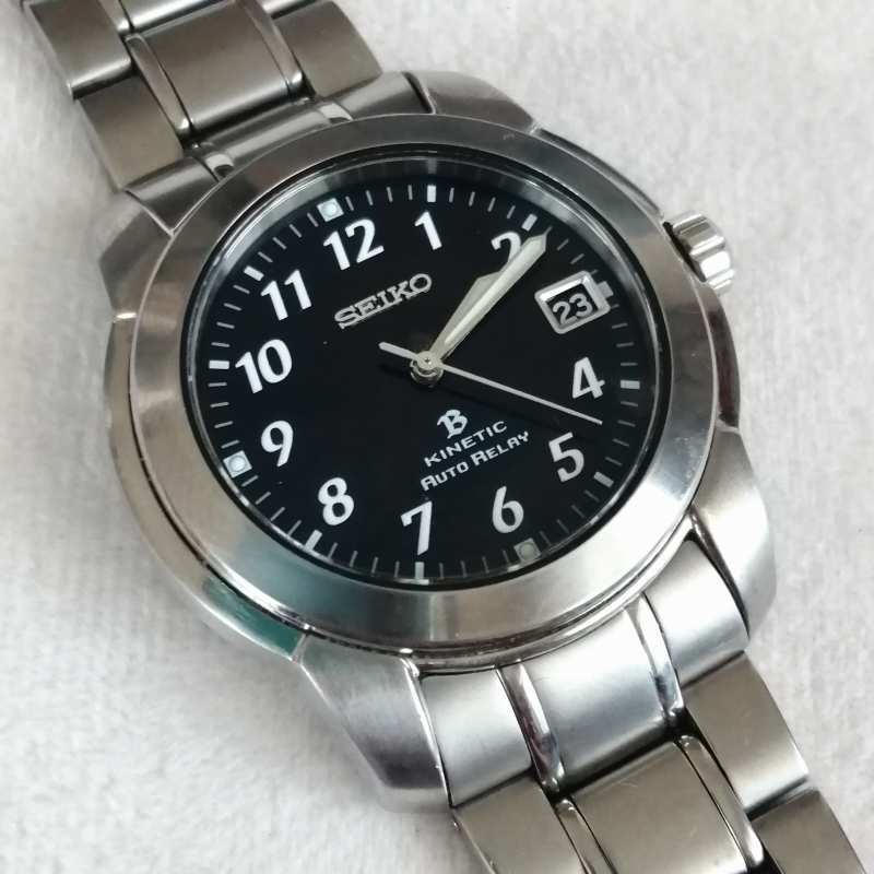 SEIKO セイコー キネティック オートリレー ブラック メンズ 腕時計 Yahoo!オークション -「セイコーブライツ キネティック オート