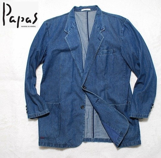 Papas デニムジャケット デザインシャツ デニム シャツジャケット M 上着 Yahoo!オークション -「パパス デニム ジャケット