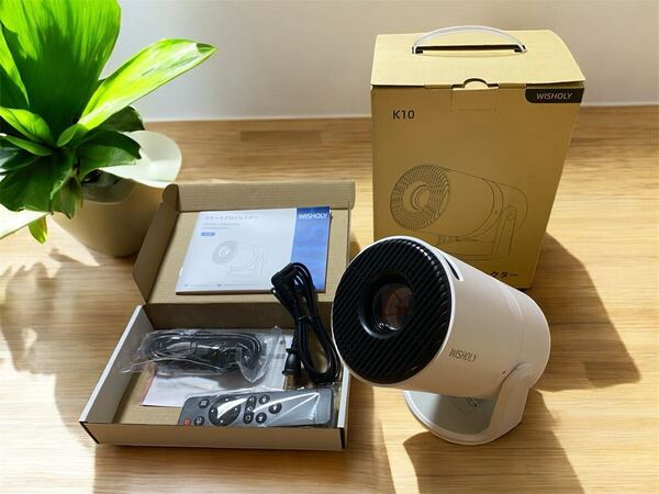 【新品】小型プロジェクター Android TV搭載 270°回転18000LM 天井投影 スマートホームプロジェクター