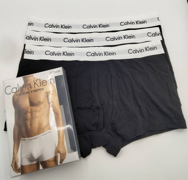 【Lサイズ】Calvin Klein(カルバンクライン) ローライズボクサーパンツ 黒 3枚セット メンズボクサーパンツ 男性下着 U2664