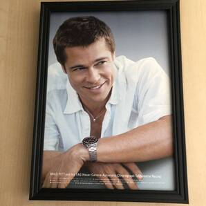 kj ★額装品★ ブラッドピット タグホイヤー 時計 貴重広告 写真 A4額入 ポスター風デザイン Brad Pitt TAG HEUER 映画 dvd F1 エフワン