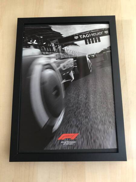 kj ★額装品★2 ブラッドピット 映画 F1 タグホイヤー 貴重広告 写真 A4額入り ポスター風 時計 エフワン F-1 レースカー 車 自動車 外タレ