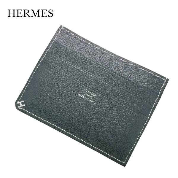 HERMES エルメス カードケース Hセリエ アッシュセリエ W刻印 2024年製造 Hステッチ グレー