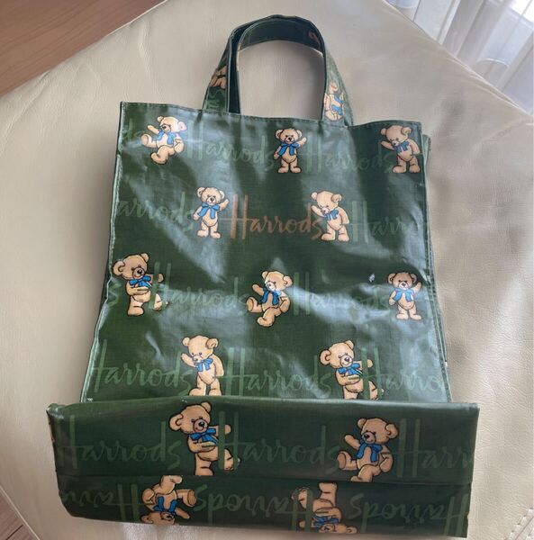 ハロッズ Harrods トートバッグ ユーズド 即決 送料込 ベア柄