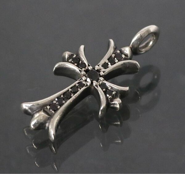 CHROME HEARTS クロムハーツ オールド タイニーファットクロス パヴェブラック ペンダント