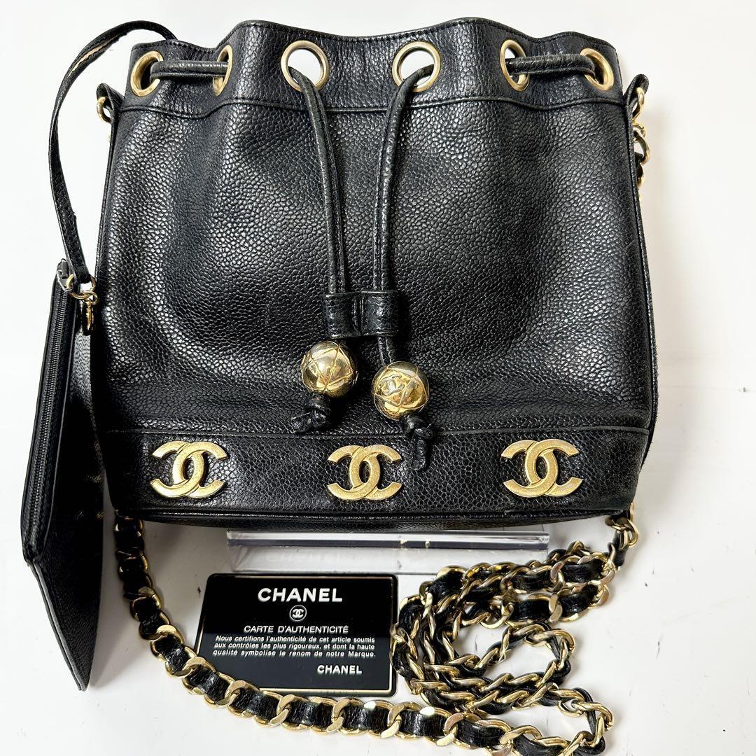 極美品 CHANEL シャネル キャビアスキン チェーン ショルダートリプルココ Yahoo!オークション -「トリプルココ」(かばん、バッグ