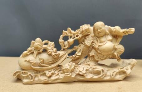 中国美術　木彫り　布袋様　神々しい　商売繁盛　縁起物 中国美術 木彫り 布袋様 神々しい 商売繁盛 縁起物