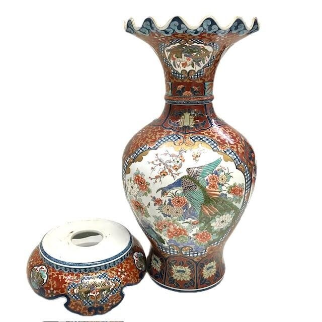 い*ち様 業者買取品!昭和レトロ 飾壺 沈香壺 孔雀 金彩飾 花瓶 花器 壺 華 い*ち様 業者買取品!昭和レトロ 飾壺 沈香壺 孔雀 金彩飾
