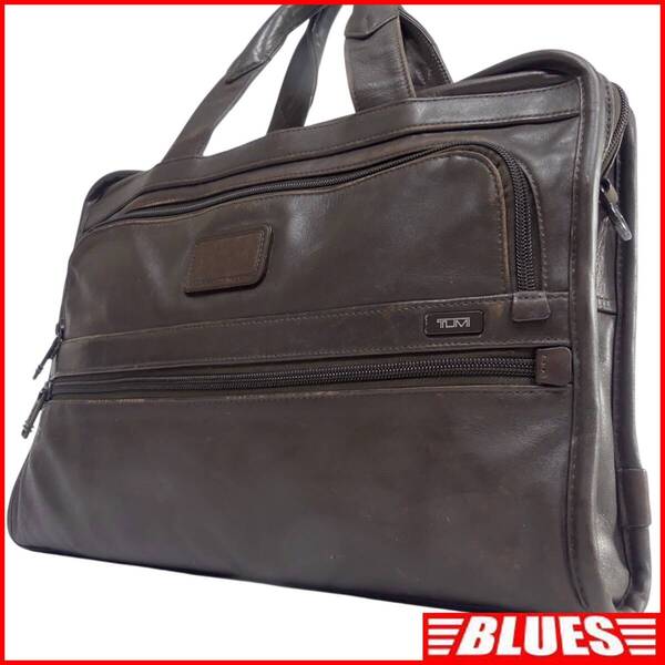 即決★TUMI★オールレザービジネスバッグ トゥミ メンズ 茶 本革 ブリーフケース 本皮 通勤 カバン 出張 鞄 かばん レディース A4