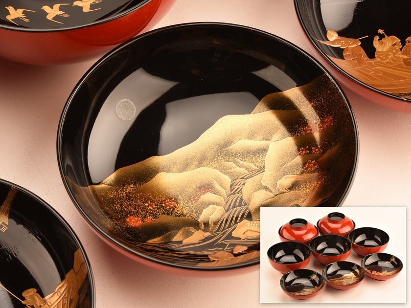 輪島塗　煮物椀五客　美品　共箱　茶道具　懐石道具　送料込 Amazon.co.jp: 輪島塗名匠 若島孝雄木製 懐石道具揃 共箱折敷
