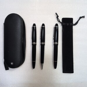 モンブラン MONTBLANC 万年筆 マイスターシュテュック ル・グランプラチナコーティング万年筆 ボールペン ペンケースセット