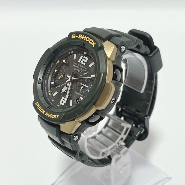 CASIO カシオ G-SHOCK Gショック スカイコックピット GW-3000G-1AJF タフソーラー モスグリーン ゴールド 腕時計 電波ソーラー