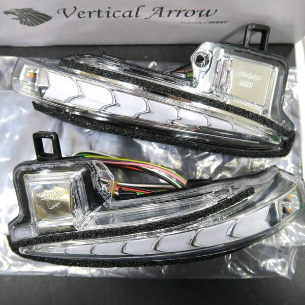 処分30%OFF 30ヴェルファイア アルファード30系 用 LEDドアミラー 流れるウインカー スイッチ切替 青ポジ 左右★未使用 保証切 アベスト