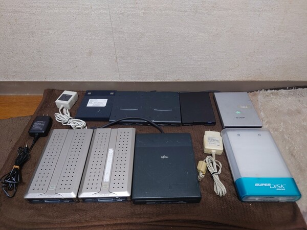即決 希少 当時物 送料無料 ジャンク扱いバッファロー メルコ MOU640 IBM FD 05P IMATION FDディスクドライブ8台セット