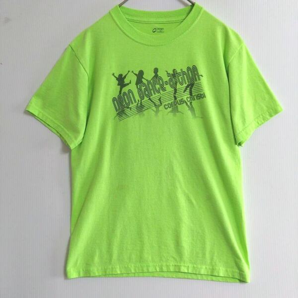 582 PORT&COMPANY 半袖Tシャツ S 緑 プリントロゴ US古着