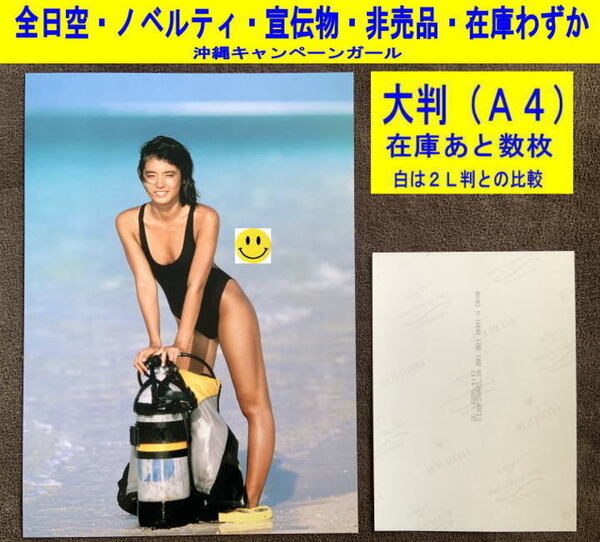 石田ゆり子 沖縄キャンペーンガール 写真 水着 全日空 ノベルティ 宣伝物 非売品 1980年代 大判-1