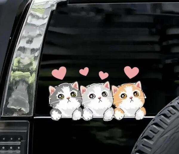 S⑥ ステッカー 猫 ねこ ネコ 可愛い 車 装飾 猫好き 面白い 動物可愛い