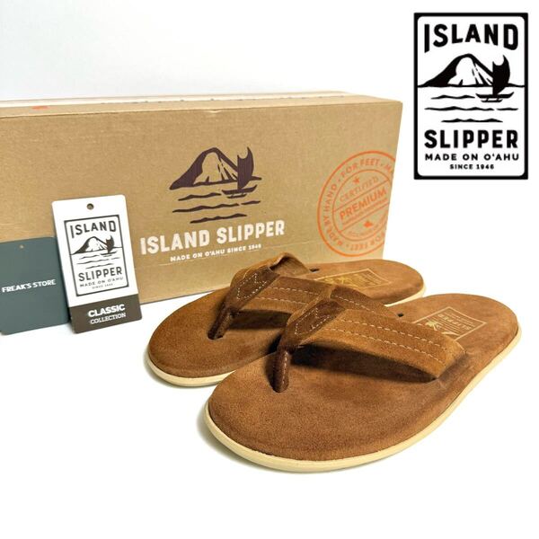 ISLAND SLIPPER アイランド スリッパ PT203 PEANUT SUEDE スエードレザー トング サンダル ハワイ製 ブラウン 23cm 5 ブラウン