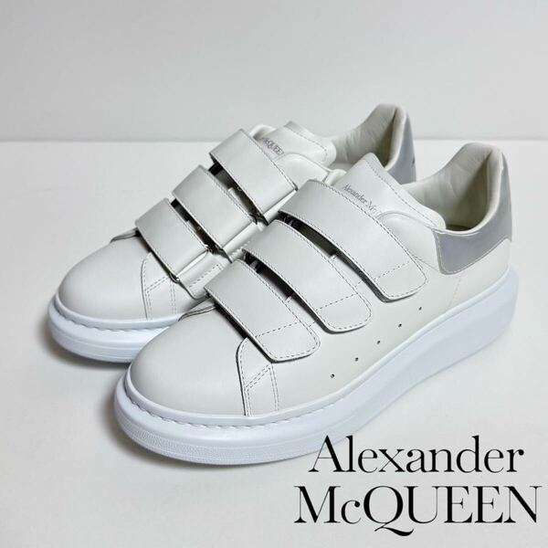 ALEXANDER McQUEEN アレキサンダーマックイーン オーバーサイズ ベルクロ レザー スニーカー イタリア製 レディース ホワイト 23cm 36.5