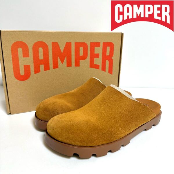 CAMPER カンペール BRUTUS SANDAL ブルータス サンダル スエード レザー 本革 スリッポン クロッグ ユニセックス キャメル 40 25.5cm