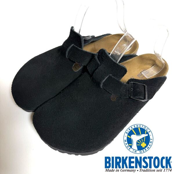BIRKENSTOCK ビルケンシュトック BOSTON SUEDE ボストン スエード レザー サボ サンダル ブラック 37 24cm