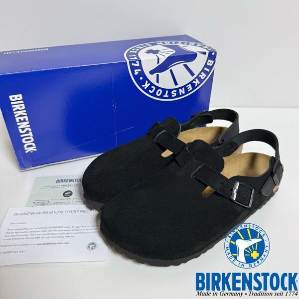BIRKENSTOCK ビルケンシュトック TOKIO SUEDE トキオ スエード レザー バックストラップ サンダル 38 24.5cm ブラック ユニセックス