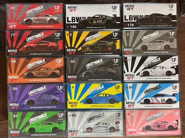 mini gt 1/64 Libertywalk LB WORKS Nissan GT-R 15台セット 激レア ミニカーまとめ
